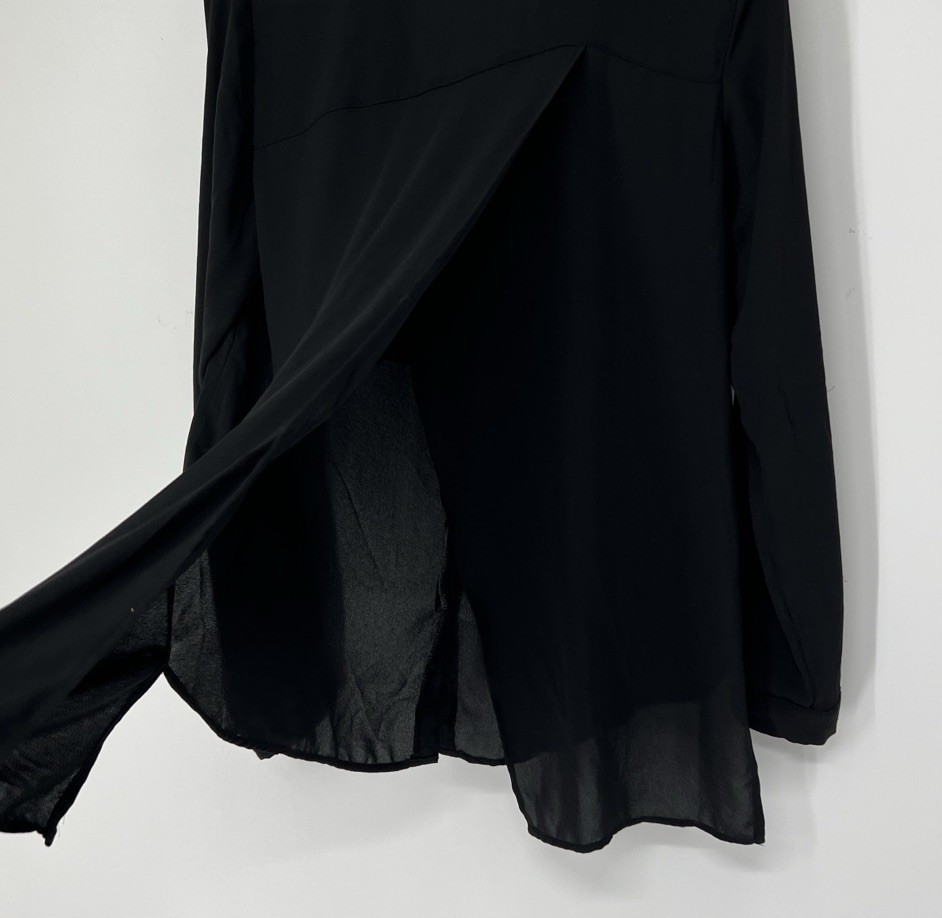 Zara basic Black Button Down Women's blouse small… - image 6