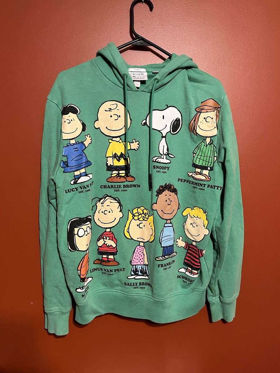 Lacoste x Peanuts Collaboration Characters Pink Sweatshirt Jumper