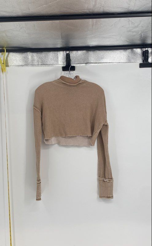 Urban Outfitters Womens Brown Out From Under Cropped Blouse Top Size XS