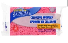2 Pack Pink Kitchen / Bathroom Cleaning Sponge