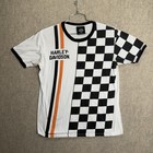 Harley Davidson Museum Tshirt Mens Medium Black White Checkered Racing