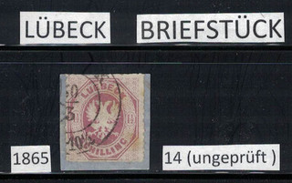 Lübeck MiNr. 14 Briefstück