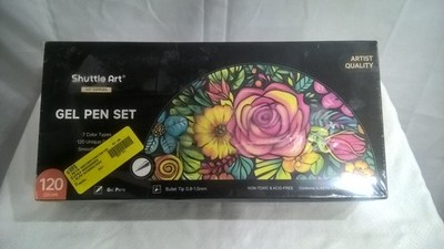 120 Shuttle Art Gel Pens  Smooth Writing  Non-Toxic  Bullet Tip