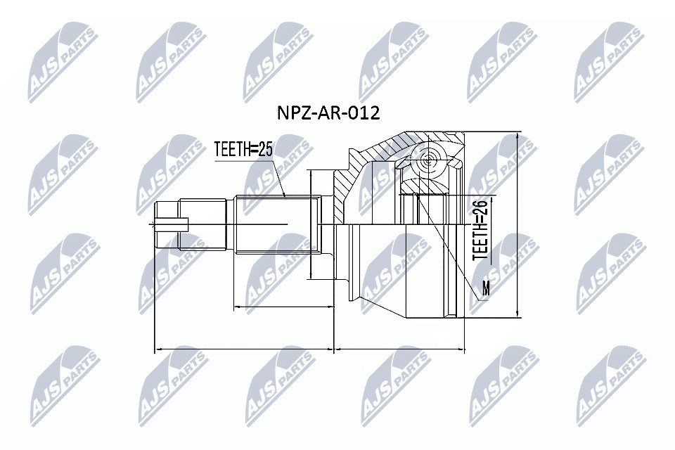 JOINT KIT DRIVE SHAFT NPZ-AR-012 FOR ALFA ROMEO 192B1.000/A5.000 1.9L 4cyl 147 - Image 4