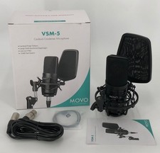 Movo VSM-5 Large Diaphragm XLR Studio Cardioid Condenser Microphone Shock Mount