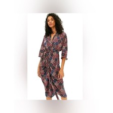 By ANTHROPOLOGIE Miska MidiDress Size Small Geometric Printed 3/4 Sleeve