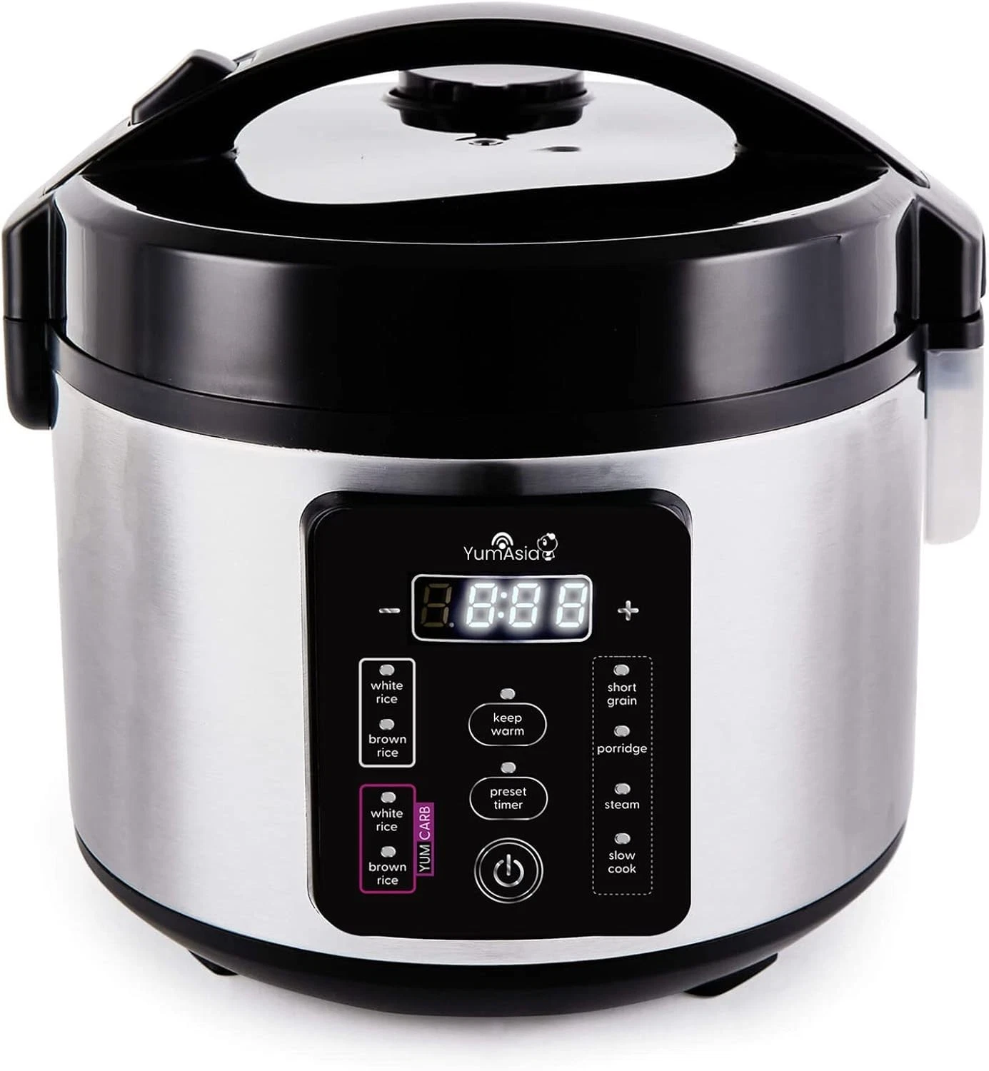 Yum Asia Kumo YumCarb Rice Cooker with Ceramic Bowl Digital Display 5.5 Cups