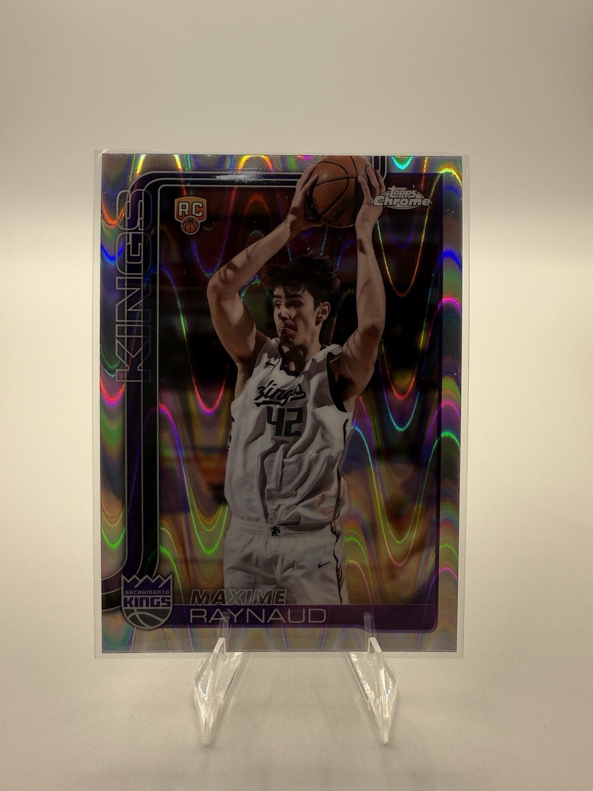 2025-26 Topps Chrome Basketball Maxime Raynaud RC RayWave Refractor #293