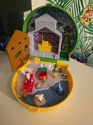 Polly Pocket Christmas Elf Doll Playset Buddy Santa Sleigh Accessories