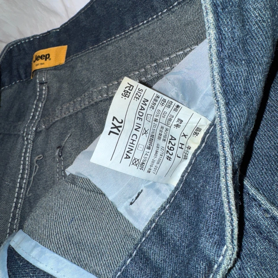 Jeans jeans Y2K lavagem ácida tamanho grande ajuste largo tamanho 36 aba fenda gótica punk - Imagem 3 de 4
