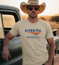Landman M-Tex Oil logo Fort Worth Tx Tee Oil Company Vintage Style