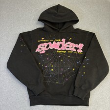Sp5der Hoodie Small Black Web Graphic Pullove...