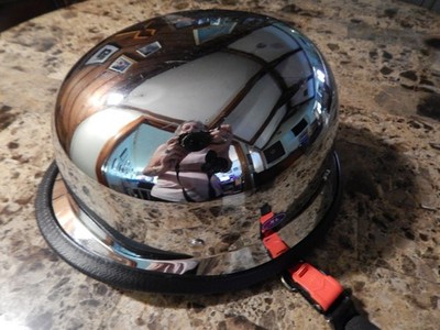 Chrome Reflective DOT Motor Cycle Half Helmet, Size XL