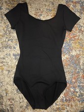 Capezio black short sleeve ballet leotard adult women