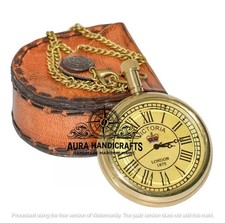 AURA Victoria Brass Pocket Watch London Nautical Maritime Collectible Watch Gift