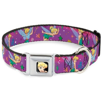 Dog Collar DYQ-Tinker Bell CLOSE-UP Full Color Tinker Bell Poses/Flowers/Stars/S