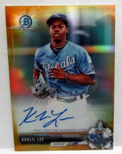Khalil Lee RC 2017 Bowman Chrome Gold REFRACTOR#25/50 Rookie Auto!Royals OF RC