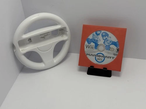 Mario Kart Wii Nintendo Wii Video Game DISC ONLY With (1) OEM Wii Wheels *Tested