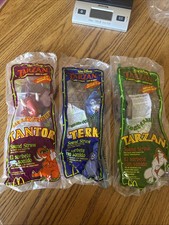 VTG McDonalds DISNEY TARZAN Sound Straws Complete Set 3 NEW Sealed Collectible