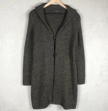 GIO & GIO Mohair Wool Blend Long Cardigan Sz S/M 38"-39" Gray ITALY Toggle