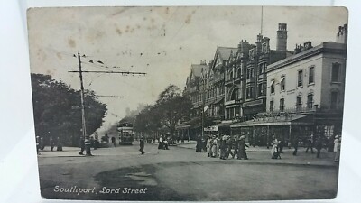 Alte Postkarte Lord Street Southport 1917 Foggit S B Craven Outfitters Geschäfte