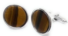TIGER EYE AND SILVER CUFFLINKS MANUFACTURERS DIRECT PRICING
