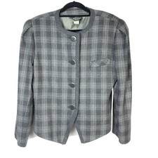 Chad Stevens Plaid Asymmetrical Blazer Vintage Shoulder Pads 12
