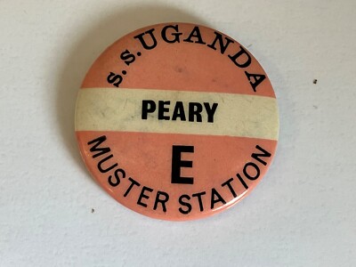 Vintage S.S. Uganda Peary Muster Station E Pin Anstecker