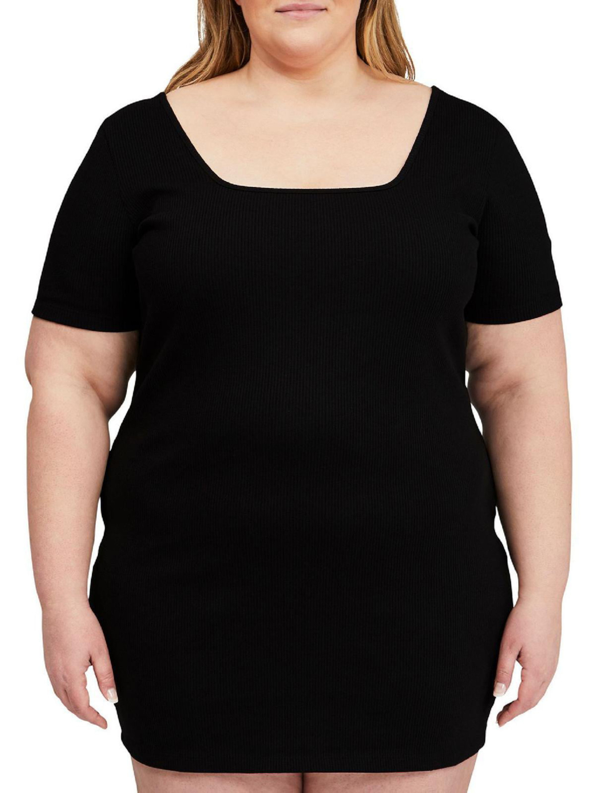 Женское черное платье с логотипом PUMA на рукаве с коротким рукавом Short Body Con Dress Plus 2X