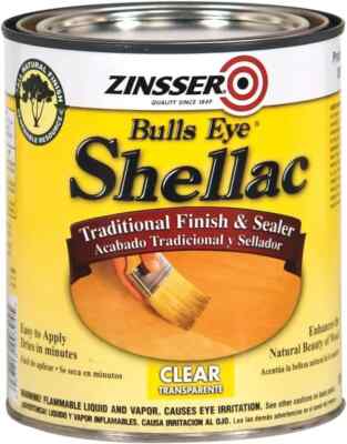 Zinsser BULLS EYE Shellac 1 Qt CLEAR Traditional Finish & Sealer Easy Apply 304H