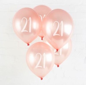 New Rose Gold Large 21st Birthday Balloons 5 Pack Anniversary