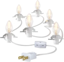 12Ft Accessory Cord with 6 LED Light Bulbs, Blow Mold Light Kit Replacement, C7