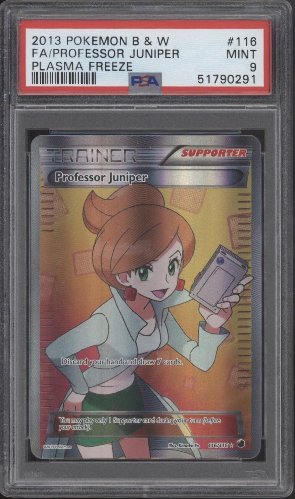 Professor Juniper Pokemon Plasma Freeze Full Art #116 PSA 9