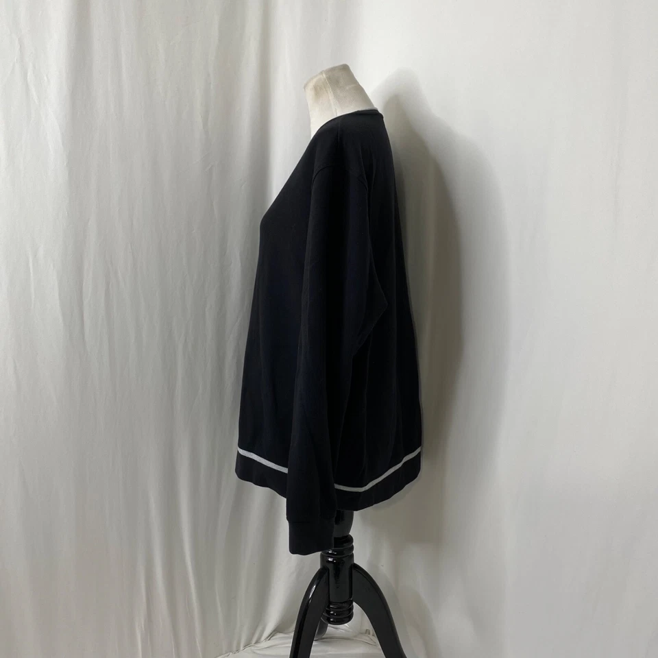 Sudadera para mujer XL Alfani negra manga larga cuello redondo elástica Foto 3 de 4