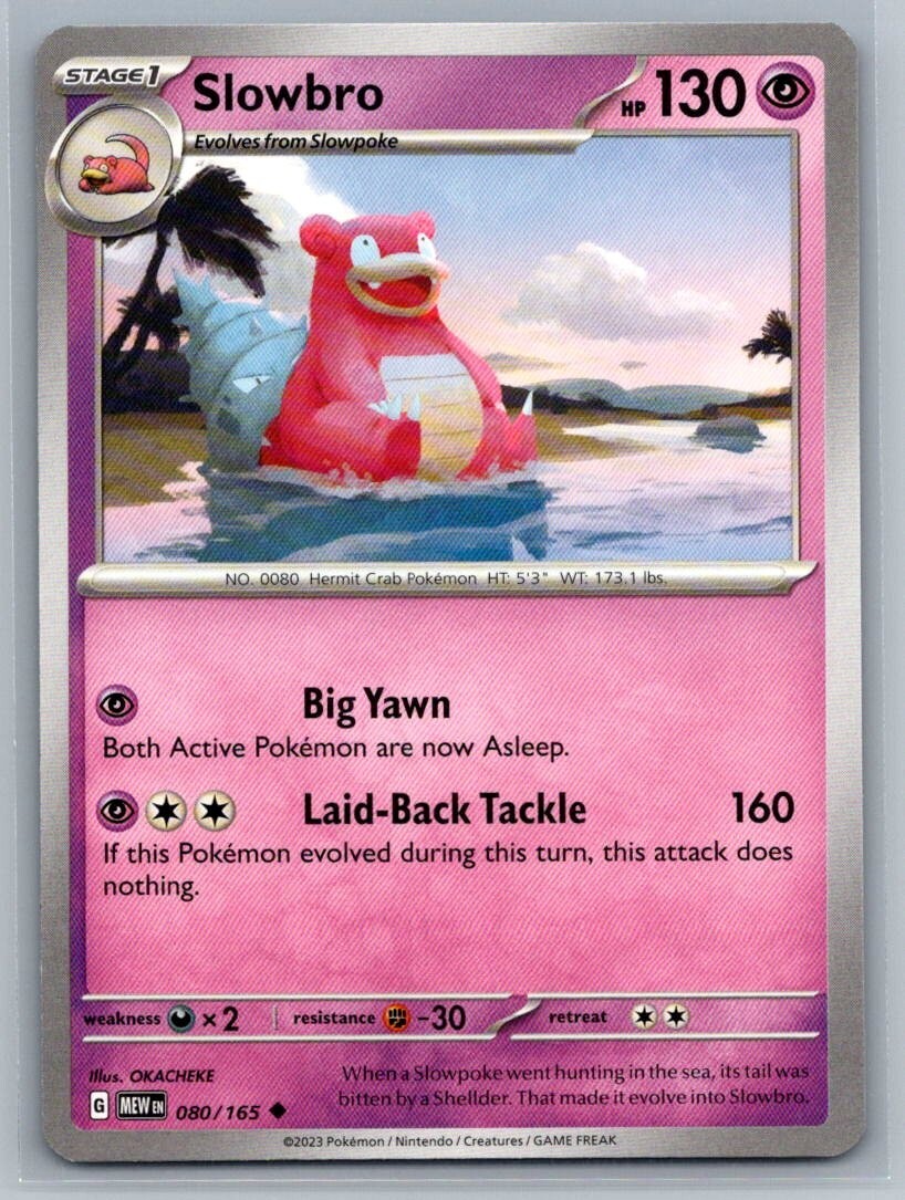 Slowbro 80/165 Scarlet & Violet 151 Uncommon Pokémon TCG 2023