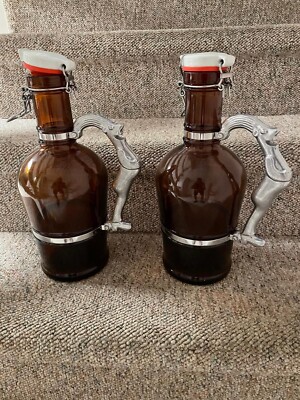 GERMAN MUSTER GESCHUTZT one 2 LITER BROWN BEER JUG Albany Pump Station