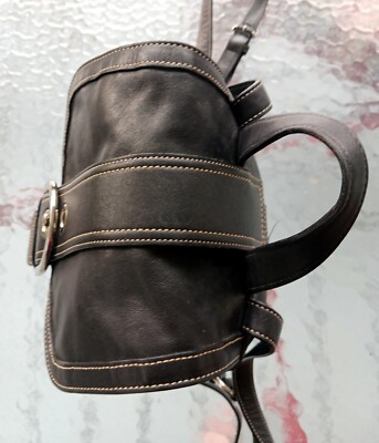 Coach 3559 Small Vintage Soho Black Leather Trim Backpack W