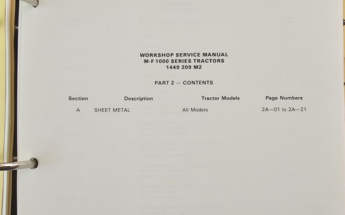Massey Ferguson 1000 Series 1010-thur 1045 Lawn Tractor Service & Parts Manual - Picture 6 of 14
