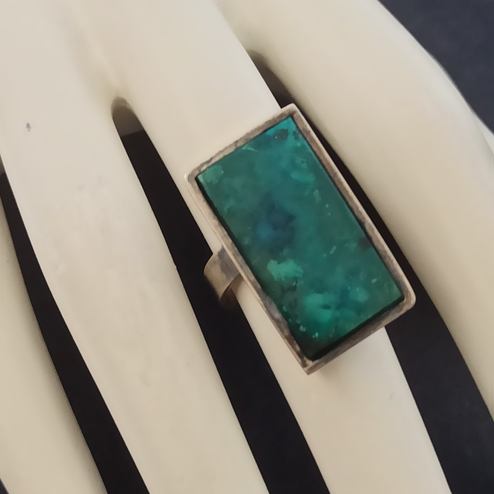 Vintage Eilat Ring Long Rectangle Silver King Sol… - image 14