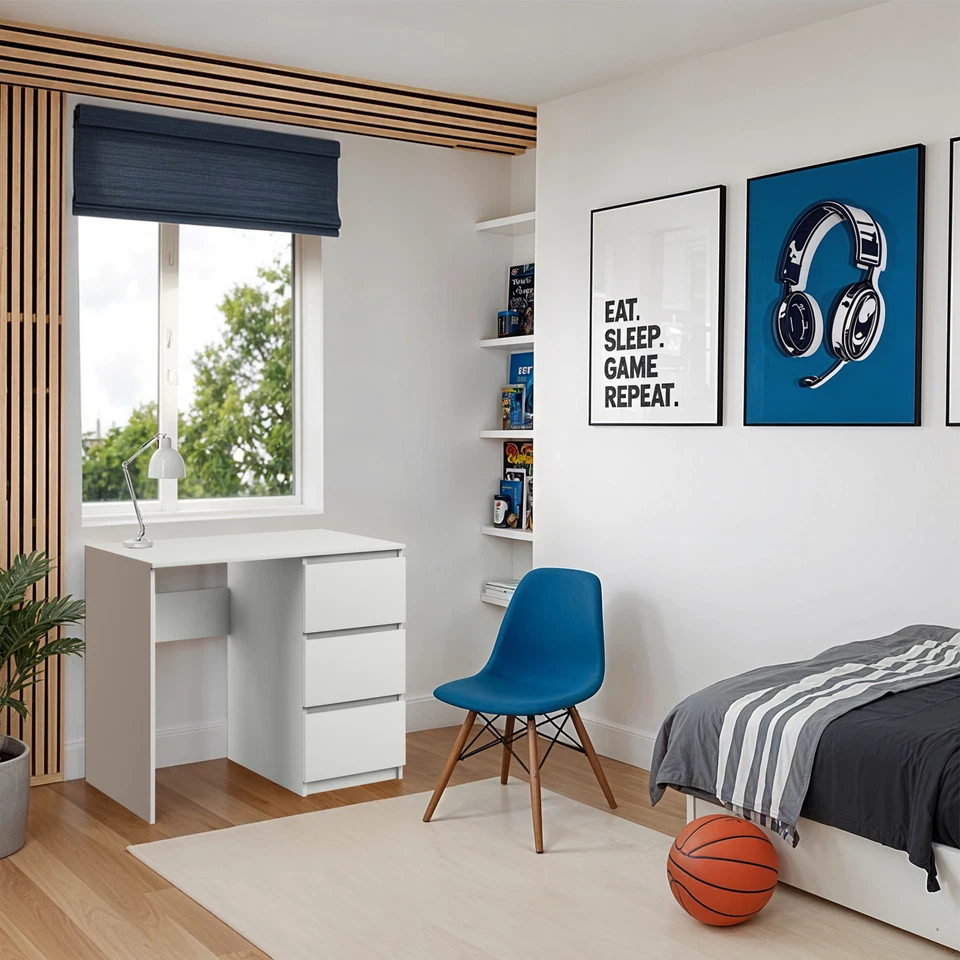 Moderner Schreibtisch mit 3 Schubladen Computertisch PC Bürotisch Arbeitstisch - Bild 2 von 4