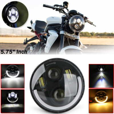 Motorrad 5.75'' 5-3/4'' Hi/Lo DRL Projektor LED Scheinwerfer Universal für Harley