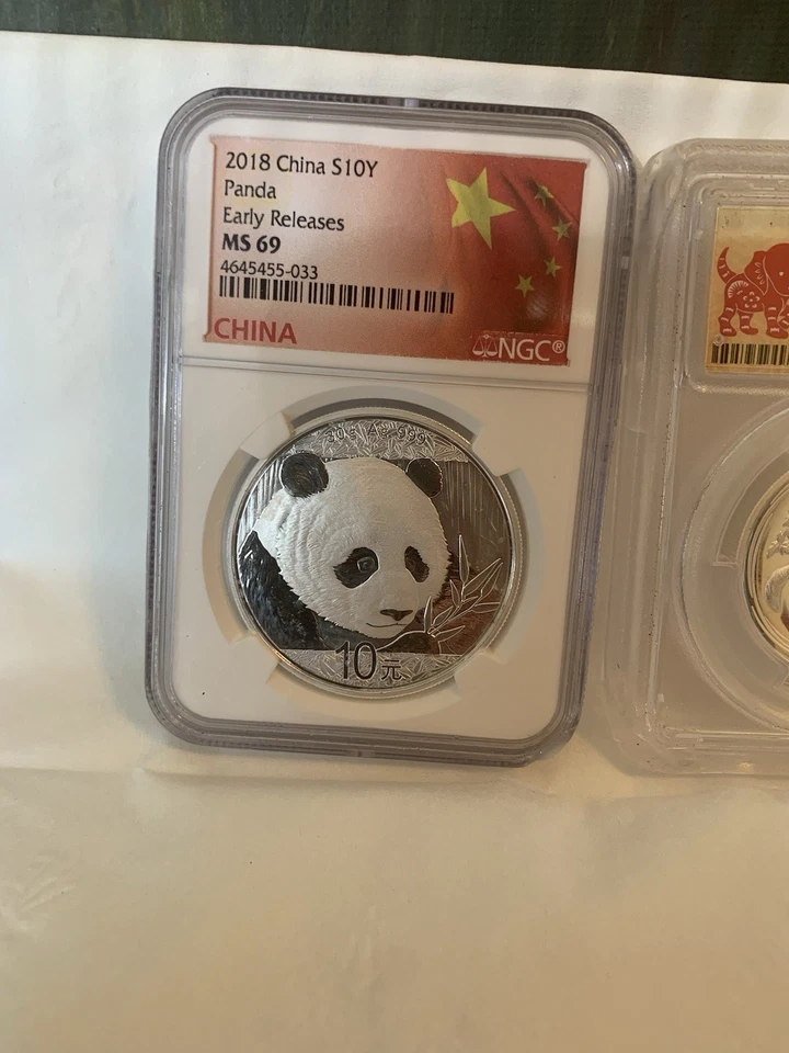 2018Silver Coins NGC and PCGS Ms 69 Silver 999 Coins China Panda And Australia - Image 2 of 4
