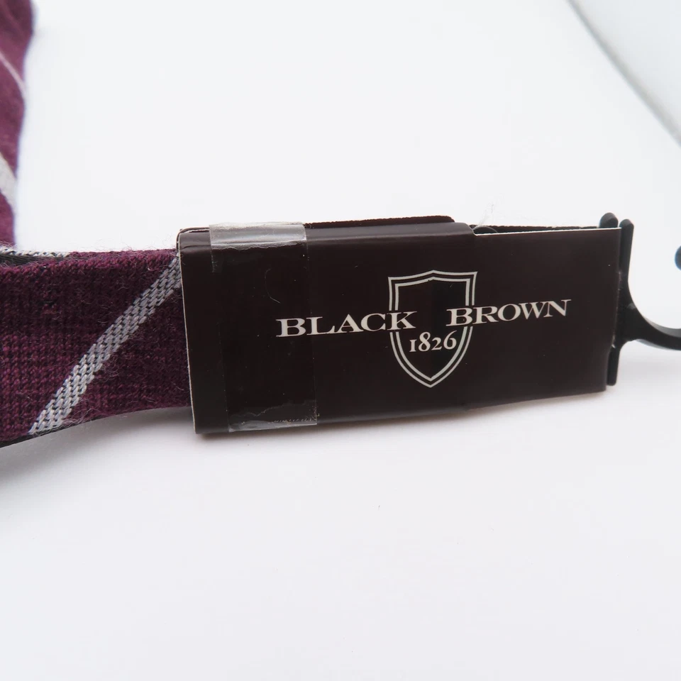 Pajarita Negra Marrón Roja Gris Rayas 2.5" Ancho Pre Corbata Lana Seda Nueva Foto 3 de 4