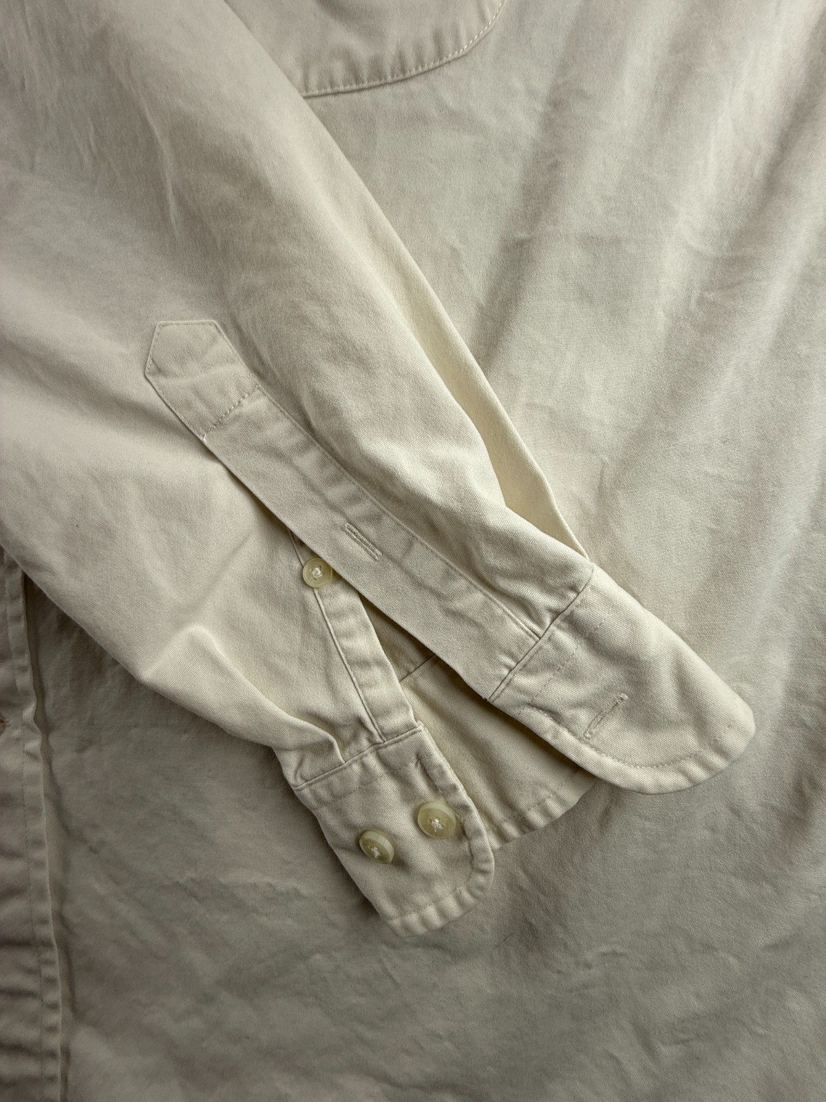 Faconnable Eggshell Button-Down Cotton Large Ivor… - image 7