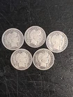 Barber Dime Lot Of 5.  #3