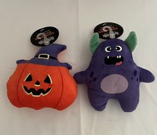 Dogs Halloween Toys Jack-O-Lantern And Monster Squeaking Fun Set Of Toys