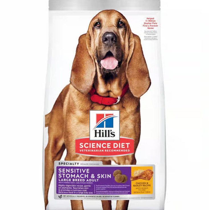 Hill's Science Diet Sensitive Stomach  Skin Large Breed Chicken & Barley, 30 lb
