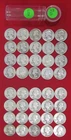 1943 (P) Washington Silver Quarters - Mixed - 40 Coins - Actual Coins L124