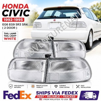 Honda Civic 1992-1995 EG6 EG9 SR3 SR4 2 Door White Tail Light Lamp Set FedEx