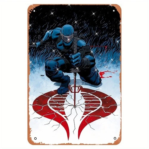 2D Flat, One Piece Vintage GI Joe Action Figure Tin Metal Signs, 12X8 Inch Iron
